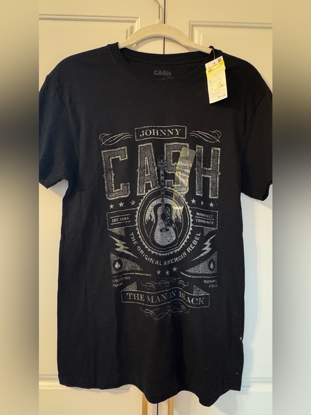 NWT Ash Black Johnny Cash Graphic Short Sleeve Tee